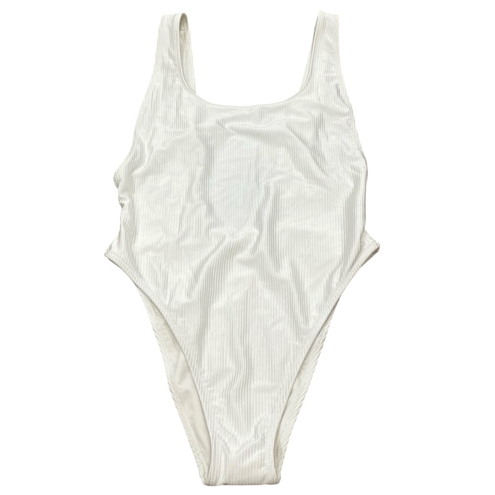 Aerie Shiny Rib Birthday Scoop Cheekiest One Piece Swimsuit NWT Beach Satiny - Picture 6 of 10